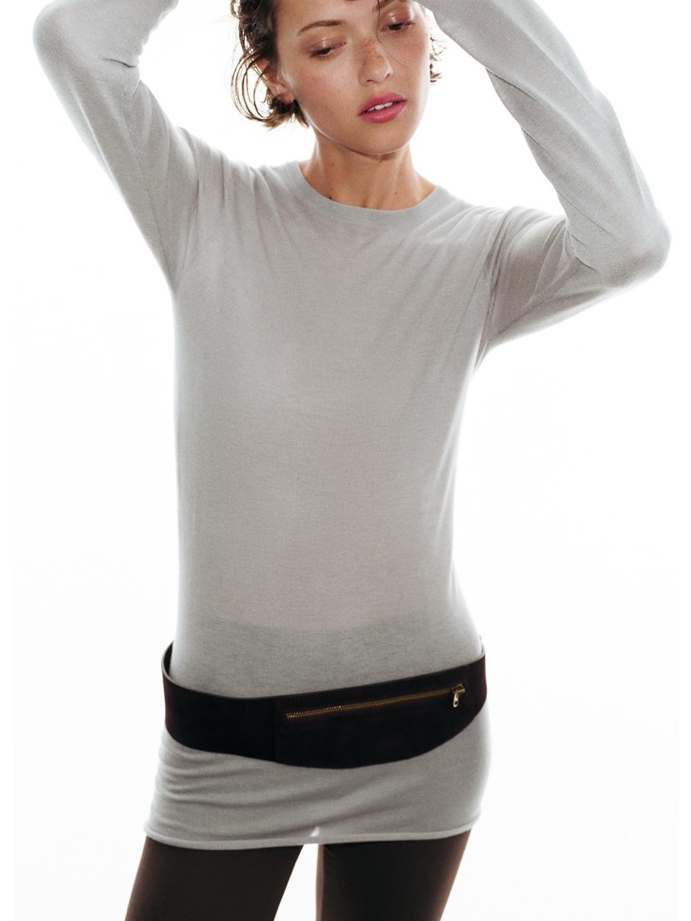 ZARA Brown Suede Waist Bag Belt new - Picture 4 of 10